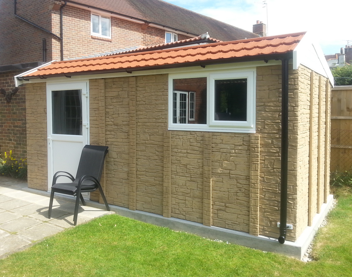 Mansard Shed Cotswold Stone